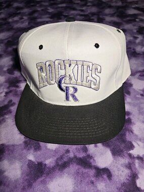Vintage Colorado Rockies White Snap Back Hat NWOT